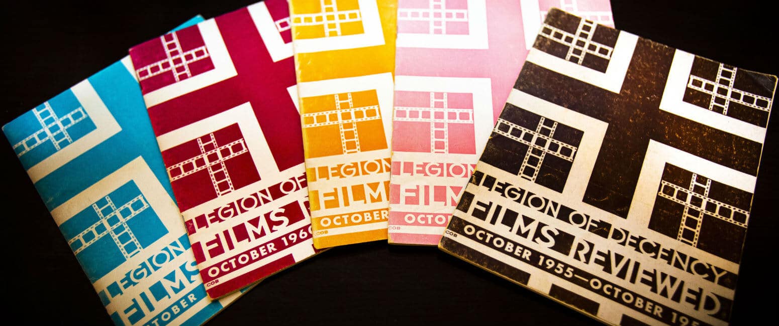 These are the covers of directories of films rated in the 1950s by the National Legion of Decency. (CNS photo/Chaz Muth)