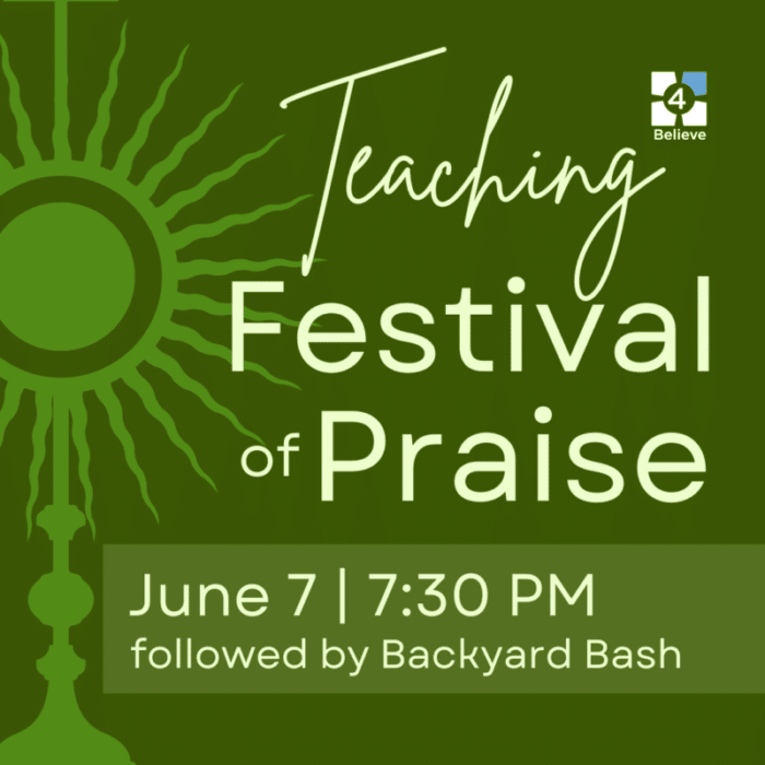 Teaching Festival of Praise flyer