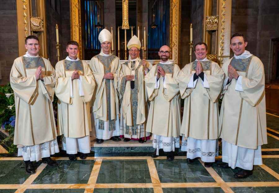 Archbishop Lori with new transitional deacons