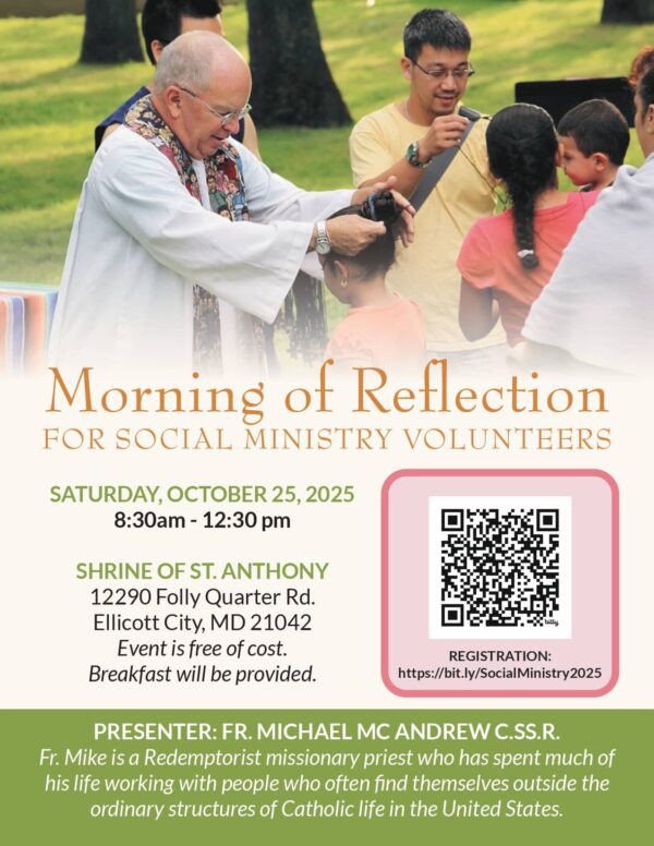 Day of Reflection for Social Ministry Volunteers/Staff flyer