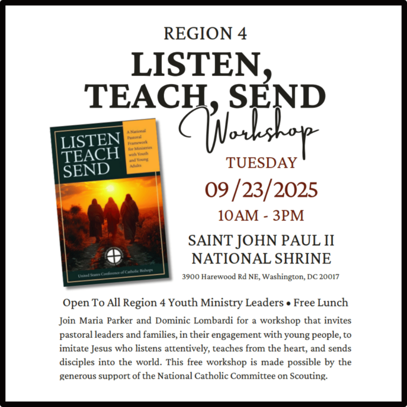 listen, teach, send workshop flyer
