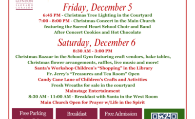 Sacred Heart Glyndon Christmas Festival flyer