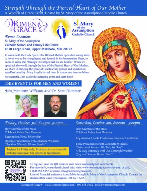 Strength Through the Pierced Heart of Our Mother flyer