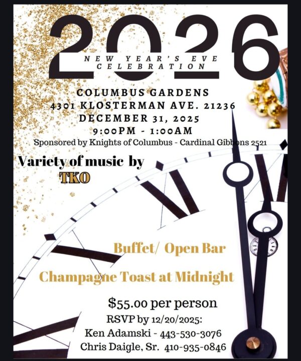 knights of columbus new year's eve celebration flyer