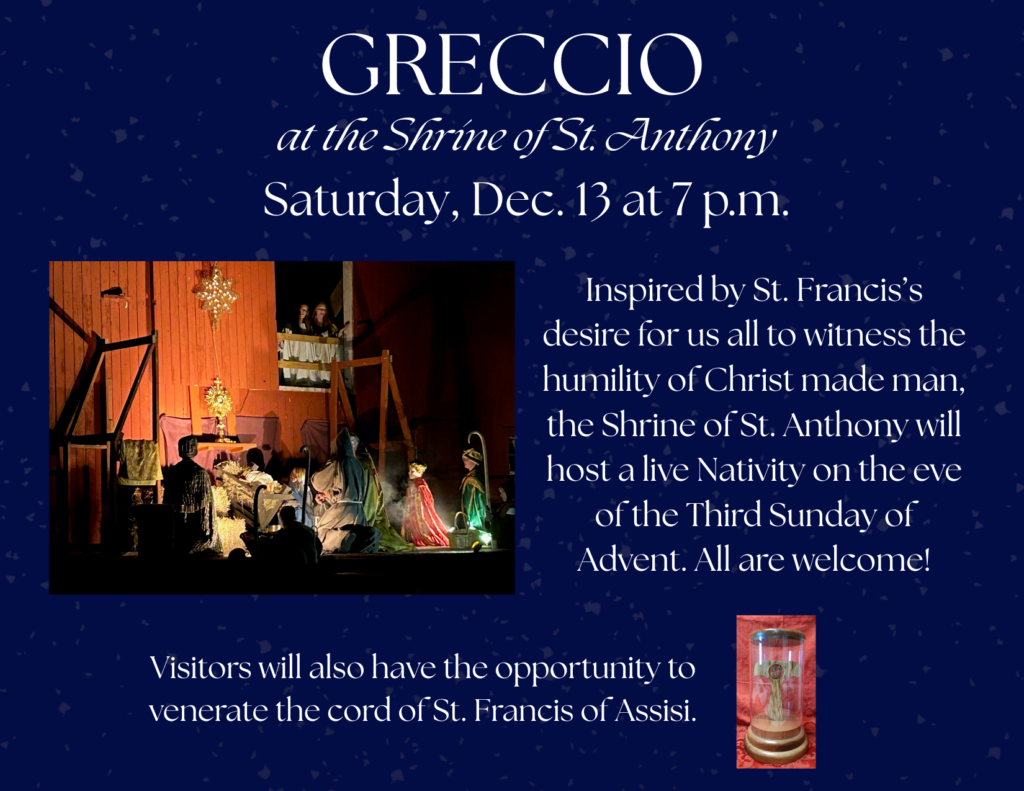Greccio live nativity flyer