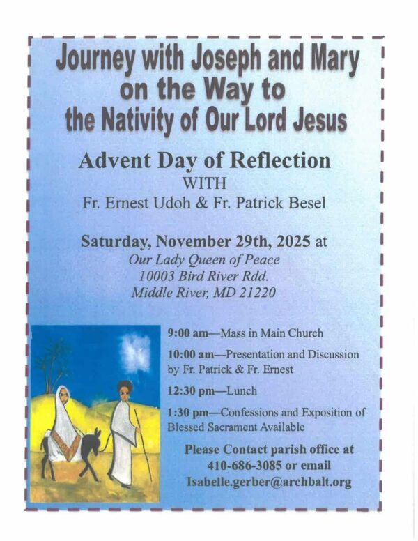 advent day of reflection flyer