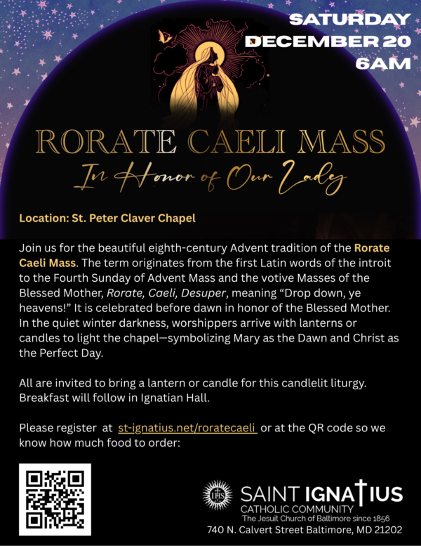 rorate caeli Mass flyer