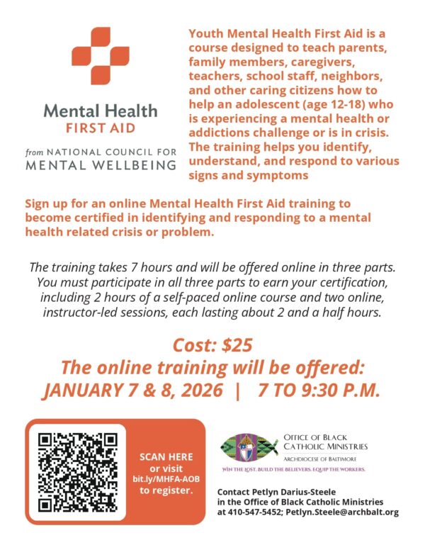 young adult mental health first aid flyer