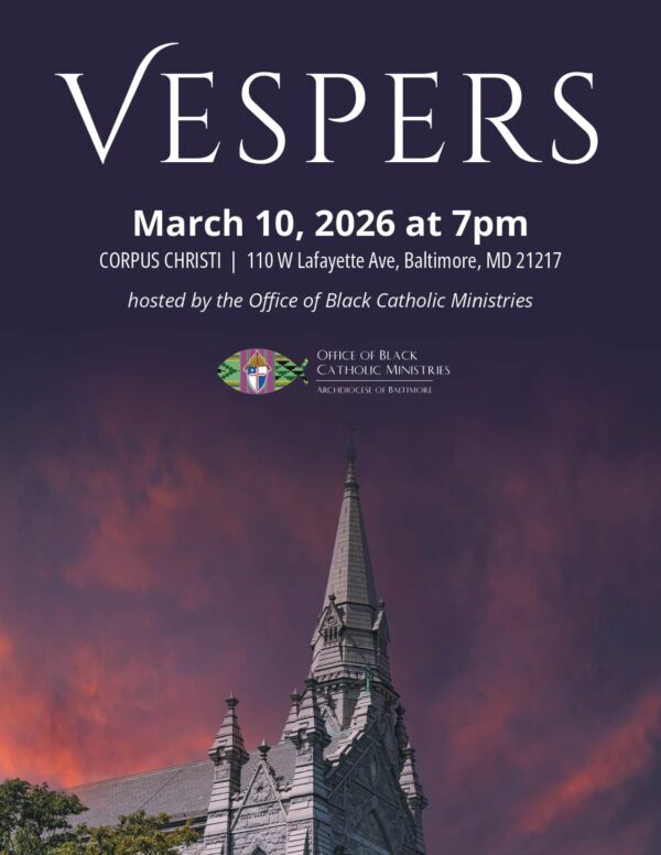 vespers with office of black catholic ministries flyer