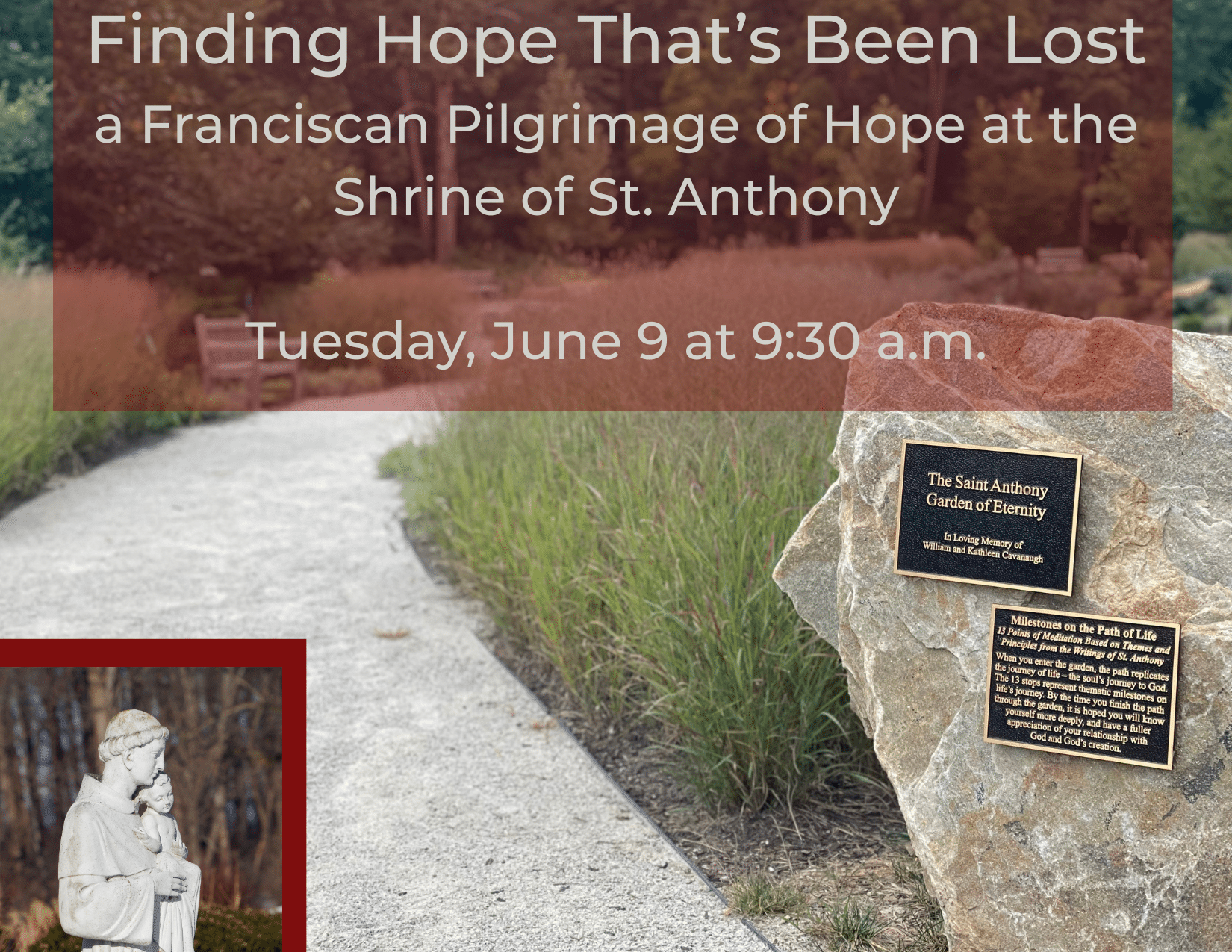 Finding Hope that's Been Lost: A Pilgrimage of Hope flyer